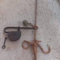 luchetto con chiave antico pui bilancia e stadera 