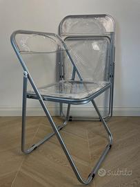 Sedie pieghevole trasparente struttura in metallo