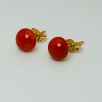 Orecchini oro giallo 18k e Corallo rosso