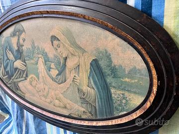 Quadro vintage sacra famiglia 