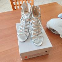 Scarpe gioiello numero 38 argento tacco 10