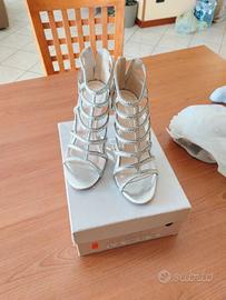 Scarpe gioiello numero 38 argento tacco 10