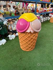 Statua Cestino Gelato Vetroresina