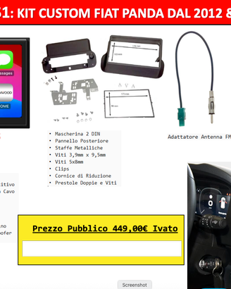 KIT CUSTOM KENWOOD DMX5023DABS PER FIAT PANDA