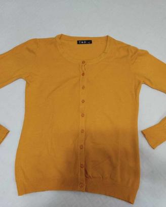 Cardigan donna in maglia 5% cashmere Giallo.