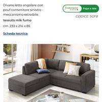 Divano letto angolare