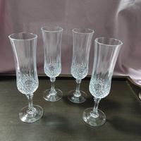 4 flute spumante vintage vetro tipo cristallo