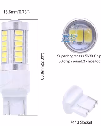 LAMPADA LED T20 BIANCA 33 LED SMS CANBUS