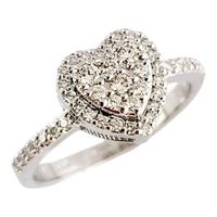 Anello Donna Cuore in pave' di Diamanti  e Oro