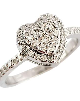 Anello Donna Cuore in pave' di Diamanti  e Oro