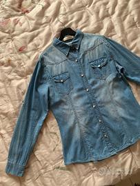 Camicia blu jeans leggera,donna,tg XL,nuova