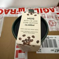 Tazza mug con coperchio e base in sughero – 400 ml