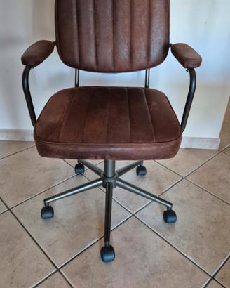 Sedia ufficio Maison du Monde Davis marrone vintag