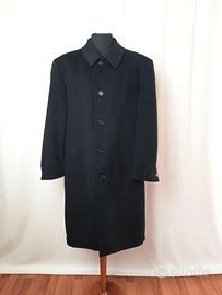 Cappotto vintage nero tessuto Loro Piana