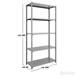 SCAFFALE METALLICO 100x180x40 con 5 RIPIANI