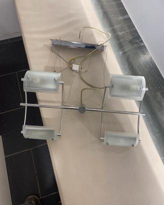 Lampadario moderno cromato a 4 luci