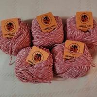5 gomitoli filato di cotone rosa