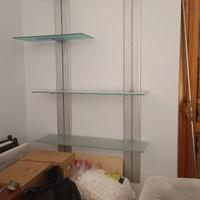 Libreria in alluminio e vetro , come da foto, come