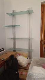 Libreria in alluminio e vetro , come da foto, come