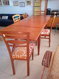 Tavolo rettangolare legno allungabile + 4 sedie