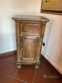 Comodino bardiglio 19/20 secolo noce e marmo