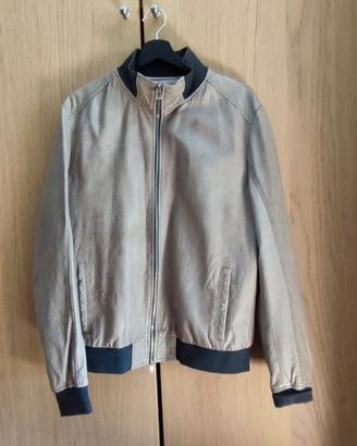 Giubbotto pelle nappa grigio mai indossato tg.50