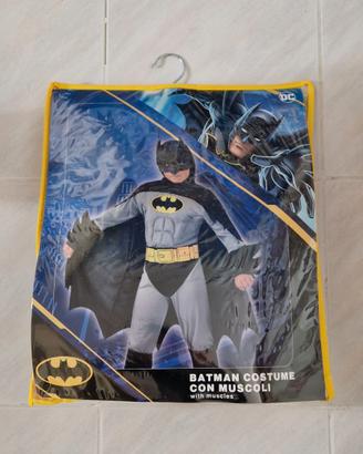 Vestito Batman con Muscoli e maschera.