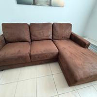 Divano angolare in similpelle marrone - Maison