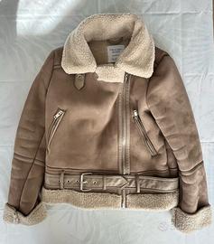 Giubbotto biker pelle camoscio Stradivarius S