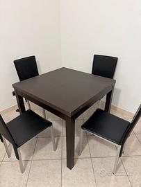 Set Tavolo allungabile a libro + 4 sedie moderne