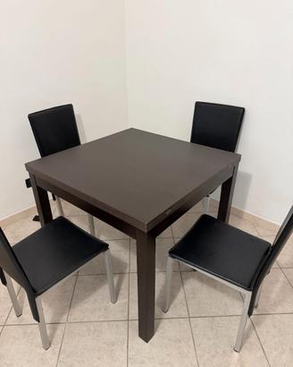 Set Tavolo allungabile a libro + 4 sedie moderne