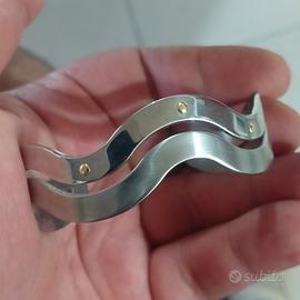 Bracciale Oro 750 18 KT Fascia Acciaio Uomo Donna 