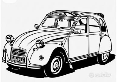 Incisioni laser su legno Citroen 2cv