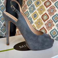 Scarpe e borsa donna cerimonia n38 1/2 grigio