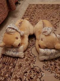 Orsacchiotti ciabatte peluche vintage.nuove