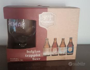 Confezione 4 birre Chimay + Bicchiere 