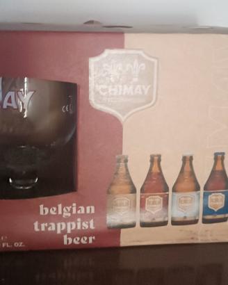 Confezione 4 birre Chimay + Bicchiere 