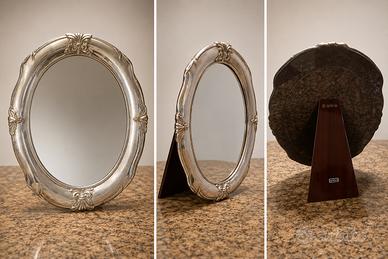 Specchio da tavolo ARG. 925/000 cornice vintage.