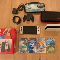 Nintendo Switch OLED + 4 giochi + accessori
