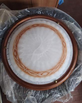 plafoniera vetro e legno 