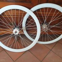 Coppia di ruote fixed nuove colore bianco