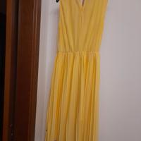 vestito giallo pastello plissettato