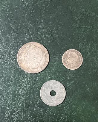 Lotto 3 Monete Francia ARGENTO