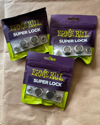 Lotto 3 set Ernie Ball Super Locks Nickel P04600