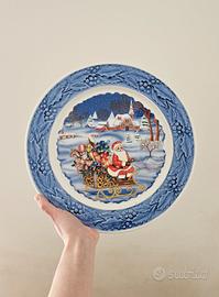 Piatto natalizio in ceramica, vintage