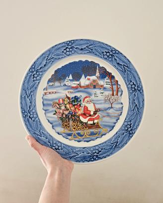 Piatto natalizio in ceramica, vintage