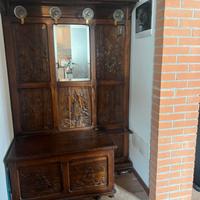 Porta cappotti con porta ombrelli antico