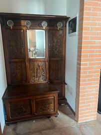 Porta cappotti con porta ombrelli antico