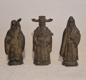 Trittico di Sculture Vintage in Bronzo 
