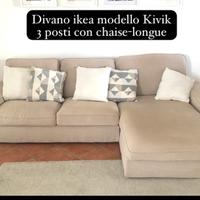 Divano ikea kivik 3 posti con chaise-longue